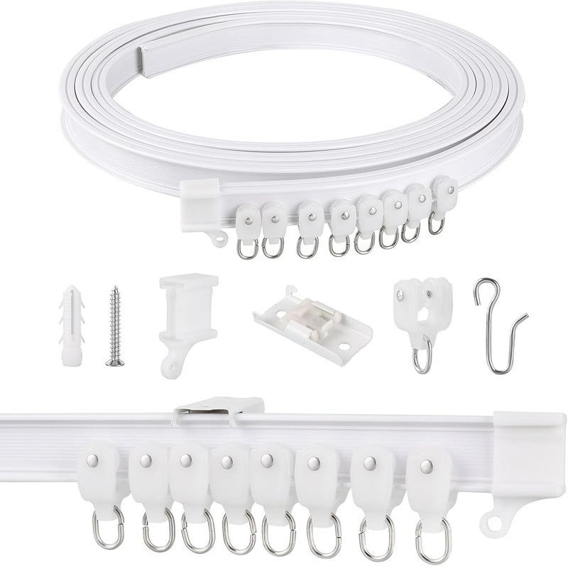 CEILINGRAIL Ceiling Curtain Track Flexible Curtain Track Bendable Ceiling Curtain Rail Curtain Tracks Set Ceiling Track for Window Door Curtain Shower Room Divider Curtains RV (2 Meters) - Image 3